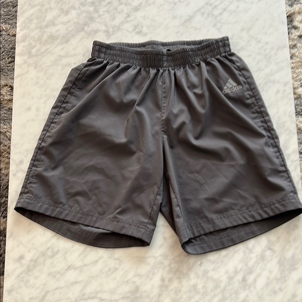 Adidas Gray Athletic Running Shorts Lightweight Elastic Waist Small
